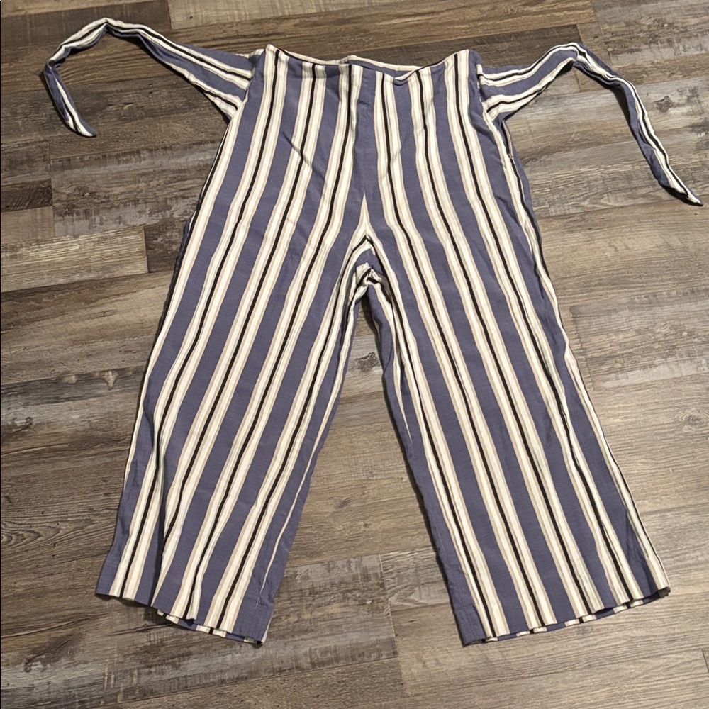 Express Navy and Cream Striped Wide Leg pants